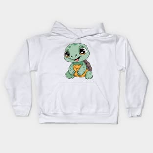 Cute happy baby turtle Kids Hoodie